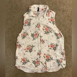 H&M button down floral tank